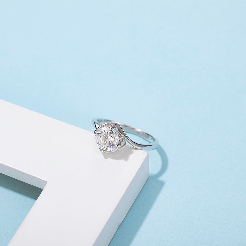 1Carat Moissanite Engagement Rings for Women Ring Silver