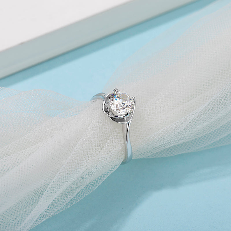 1Carat Moissanite Engagement Rings for Women Ring Silver