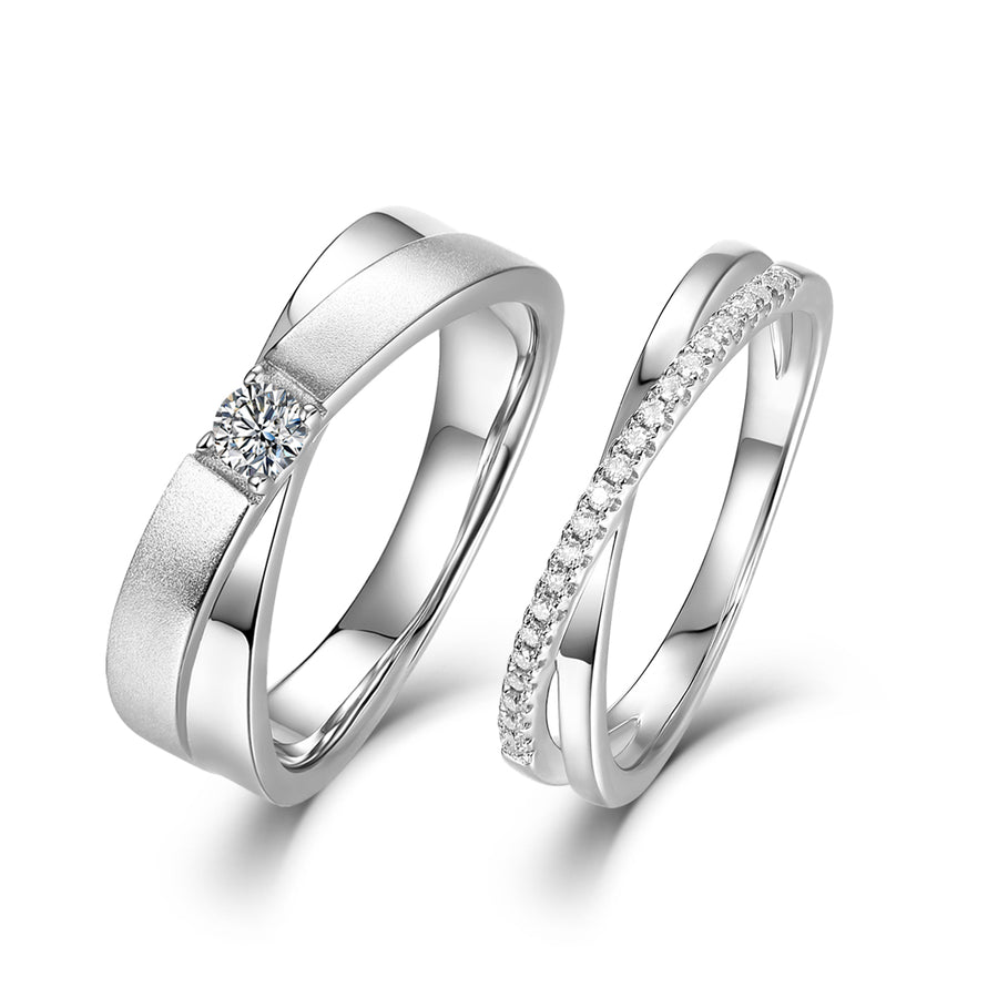 Combo of 2 Silver Plated Snake and Heart Couple Ring – Vembley