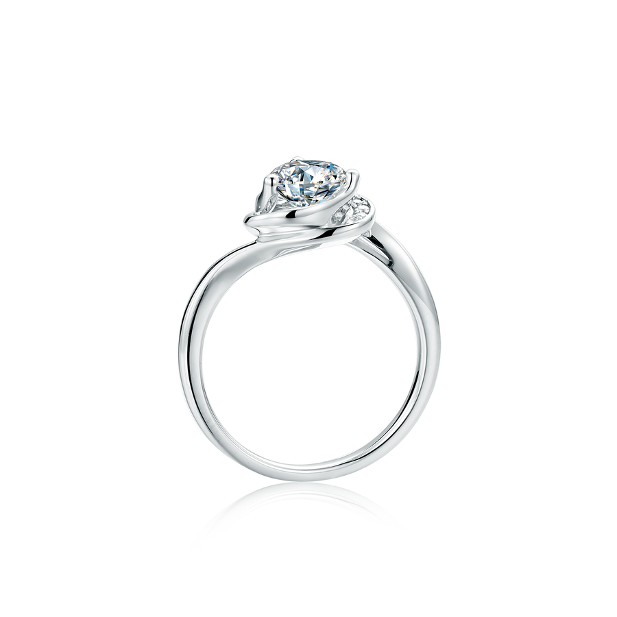 1CT 6.5mm EF Round Rhodium Plating 925 Silver Moissanite Ring Diamond Test Passed Jewelry Woman Girlfriend Gift