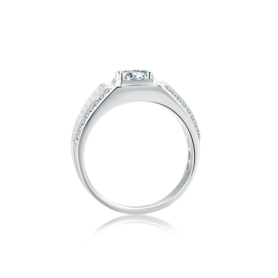 1CT Moissanite Ring for Men 925 Sterling Silver Men's Ring Brilliant Near Colorless (DEF)