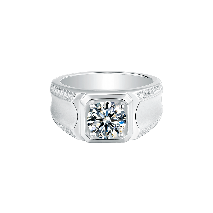 925 Sterling Silver Eternity Moissanite Ring for Men