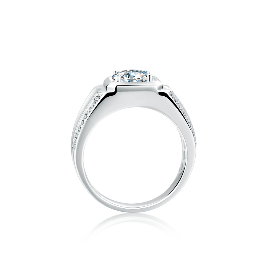 925 Sterling Silver Eternity Moissanite Ring for Men