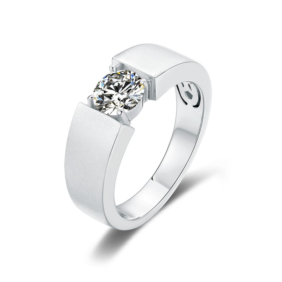 1.00 TCW Colorless Moissanite Engagement Ring for Men