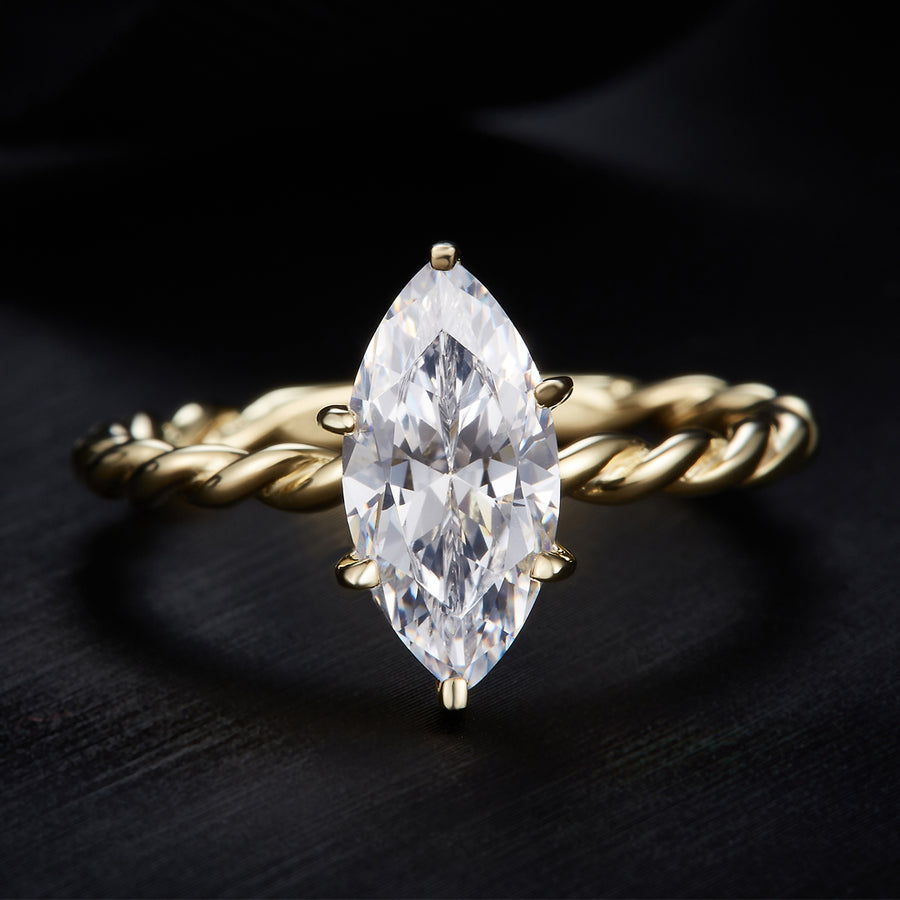 Moissanite Ring 12mm 4cttw DEW by Cross Rainbow® Jewelry