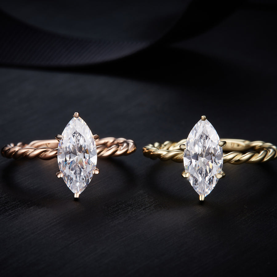 Moissanite Ring 12mm 4cttw DEW by Cross Rainbow® Jewelry
