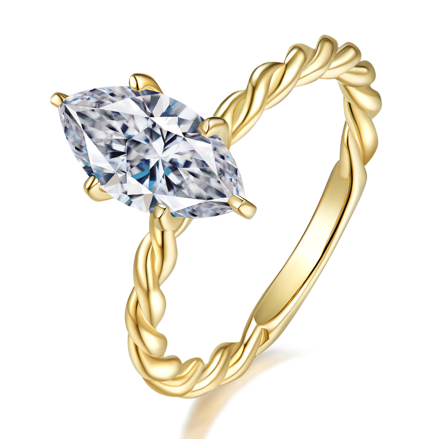 Moissanite Ring 12mm 4cttw DEW by Cross Rainbow® Jewelry