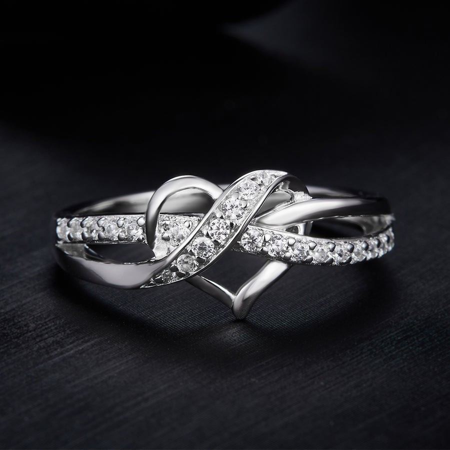 S925 Sterling Silver Moissanite Ring by Cross Rainbow® Jewelry , 2cttw DEW