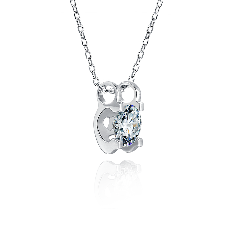 Moissanite Jewely Set:Moissanite Necklace and Earrings Certified Diamond For Womens 2 CT Moissanite Diamonds (VVS1 Clarity, D-E-F Color) Round Brilliant Shape Cut