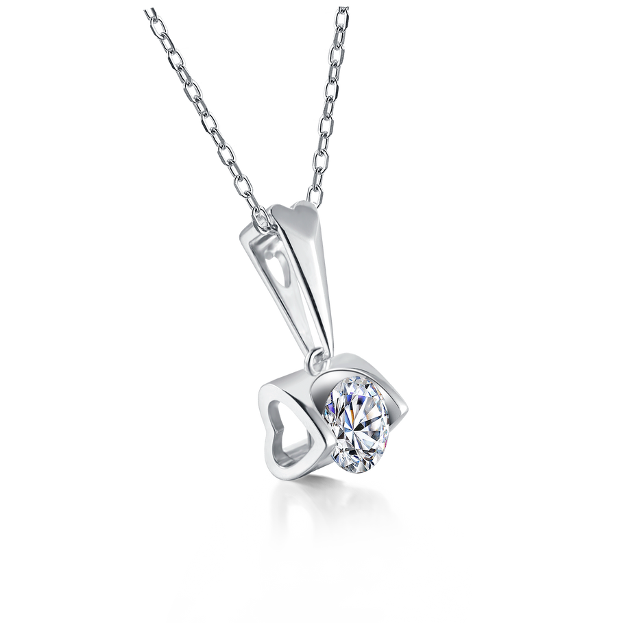 Moissanite Jewelry Set Total 2CT Necklace Diamond alternative Pendant,Moissanite Stud Earring Bezel Setting Sterling Silver Push Back for Women