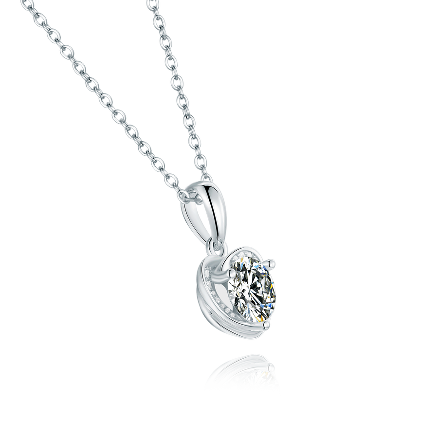 Moissanite Jewelry Set, Necklace and Earrigns total 2CT Heart Pandent Necklaces and Earrings for Women