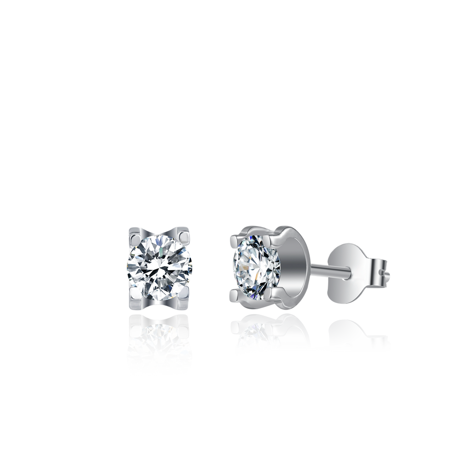 Moissanite Jewely Set:Moissanite Necklace and Earrings Certified Diamond For Womens 2 CT Moissanite Diamonds (VVS1 Clarity, D-E-F Color) Round Brilliant Shape Cut