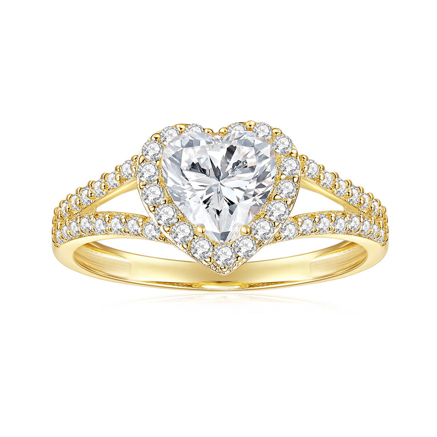 14K White Gold Moissanite Chamise Halo Diamond Ring for Women
