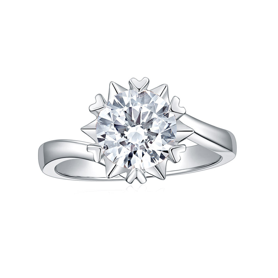 1.00 CT Classic Round Moissanite Bezel Set Engagement Ring Solid 14k Yellow Gold