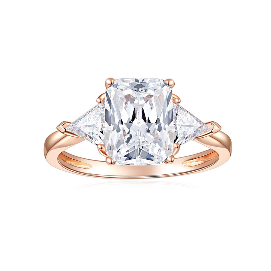 Moissanite Solitaire 14K Rose Gold Ring for Women Engagement Wedding Ring