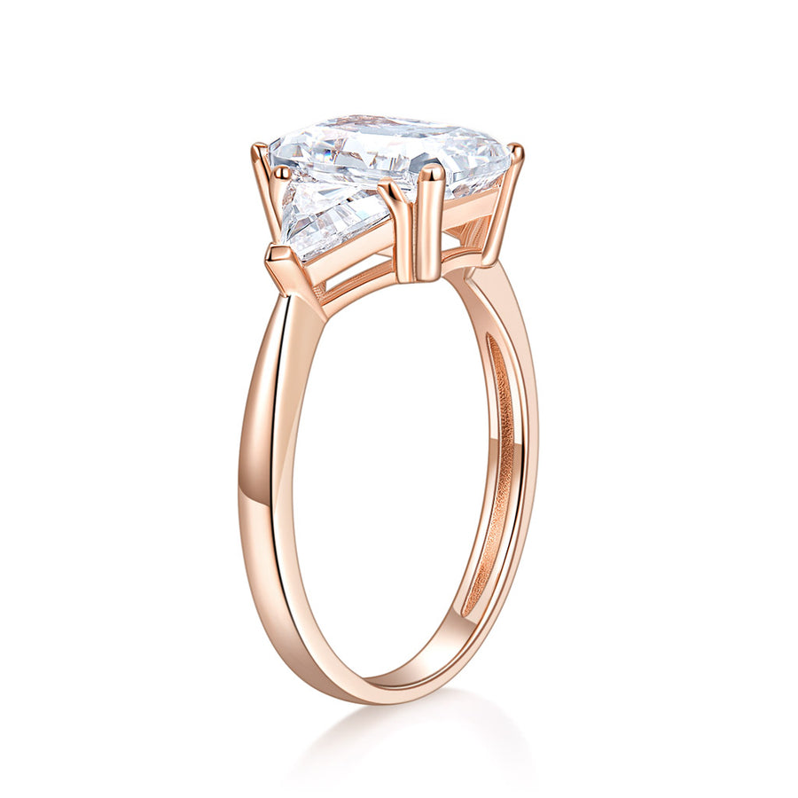 Moissanite Solitaire 14K Rose Gold Ring for Women Engagement Wedding Ring