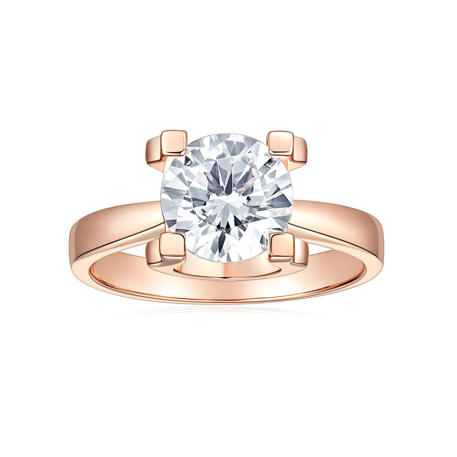 14K Yellow Gold D-E-F Color Heart Arrows Cut Moissanite Engagement Ring for Women