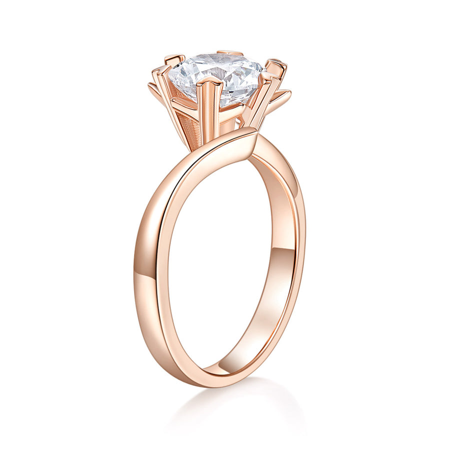 1.00 CT Classic Round Moissanite Bezel Set Engagement Ring Solid 14k Yellow Gold