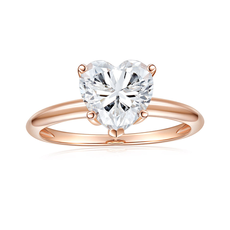 Colorless DEF 8.0mm (1.90cttw Dew) VVS1 Four Prong Wishbone Solitaire Engagement Ring 14K Yellow Gold Mossinate Ring