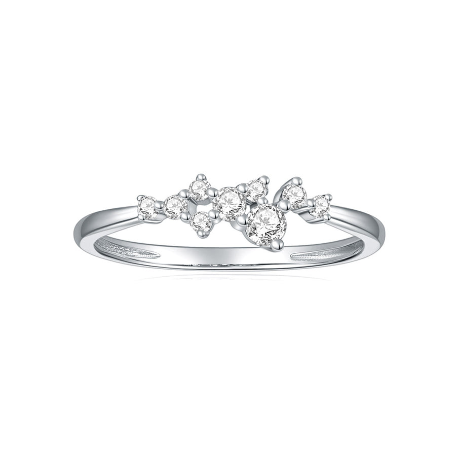 14K White Gold Excellent Cut Moissanite Rings Wedding Engagement Adjustable Rings Christmas Jewelry Gifts for Women