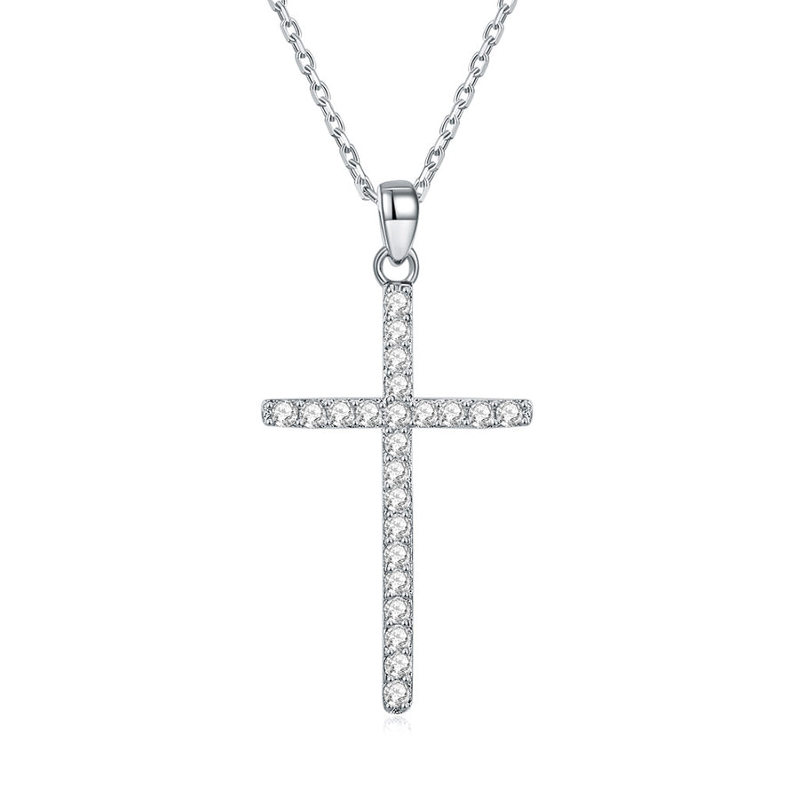 Gold Layer Cross Pendant Necklaces 14K Yellow Gold Adjustable Chain Necklaces for Women