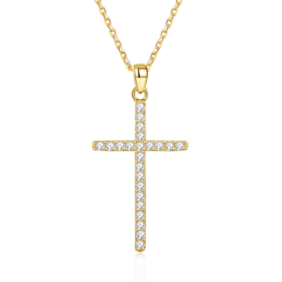 Moissanite Necklace for Women Teen Girls,Set 20 PCS Diamonds on Cross,Love Heart Pendant Birthday Gifts for Women
