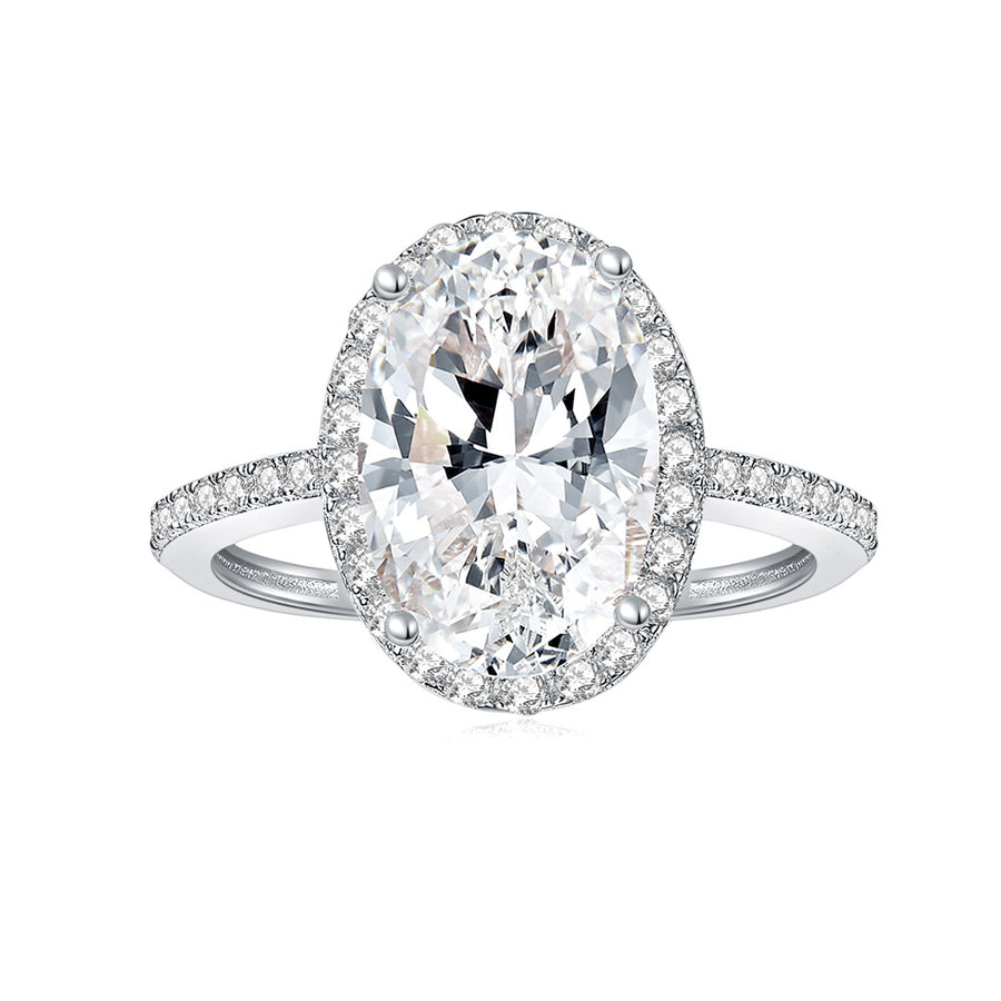 Sparkling Moissanite diamond Ring in 14K White Gold