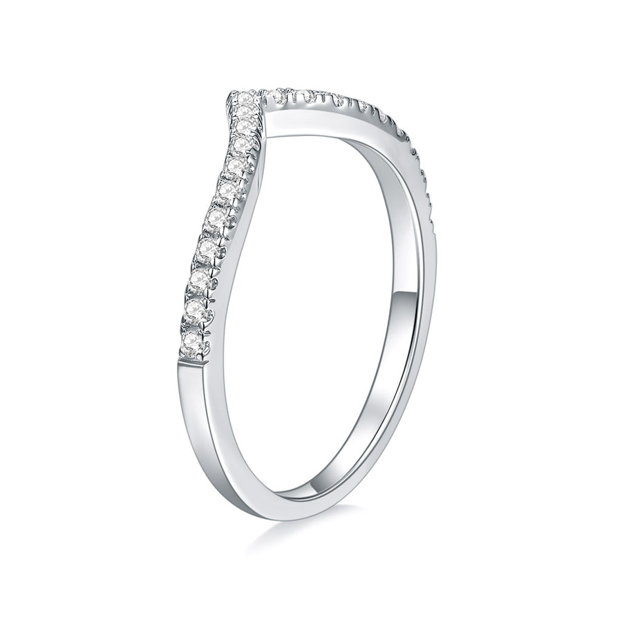 Near-Colorless (E-F) Moissanite Engagement Ring 1.0mm*21-0.1 CTW 14k White Gold