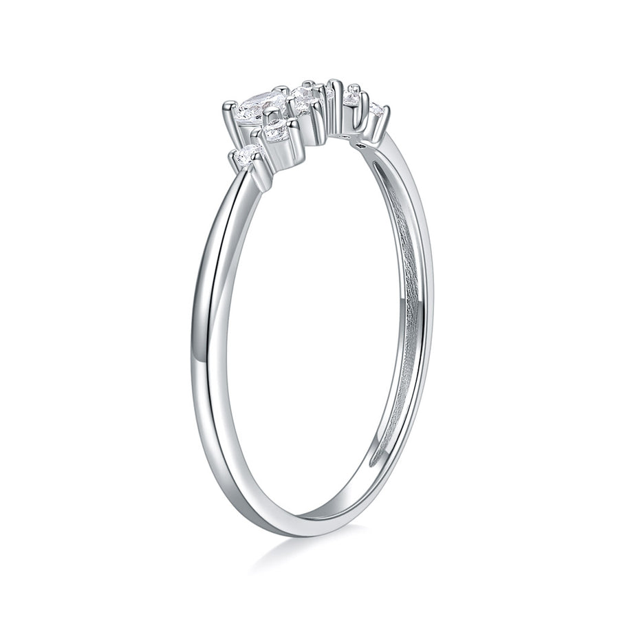 14K White Gold Excellent Cut Moissanite Rings Wedding Engagement Adjustable Rings Christmas Jewelry Gifts for Women