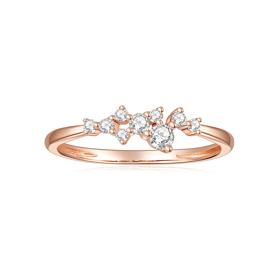 14K Rose Gold Moissanite Heart with Heart and Hand with Hand All in Together Engagement and Wedding Ring gifts for Women