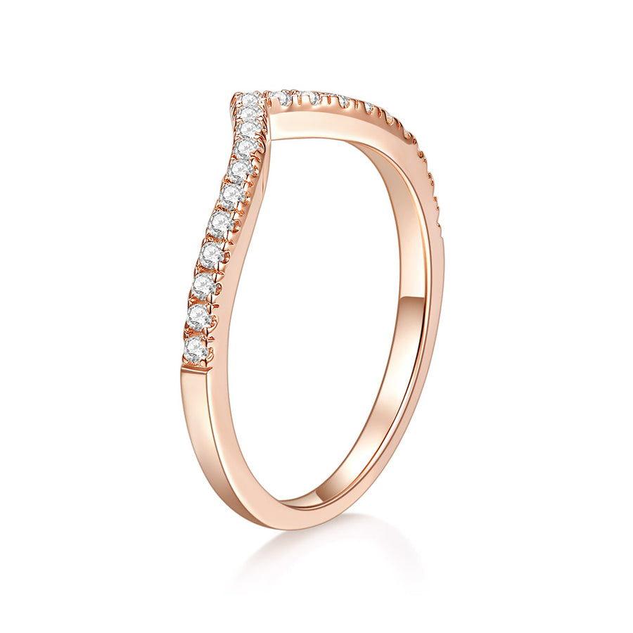 Moissanite Ring for Women Heart Ring 14K Rose Gold Diamond Engagement Ring