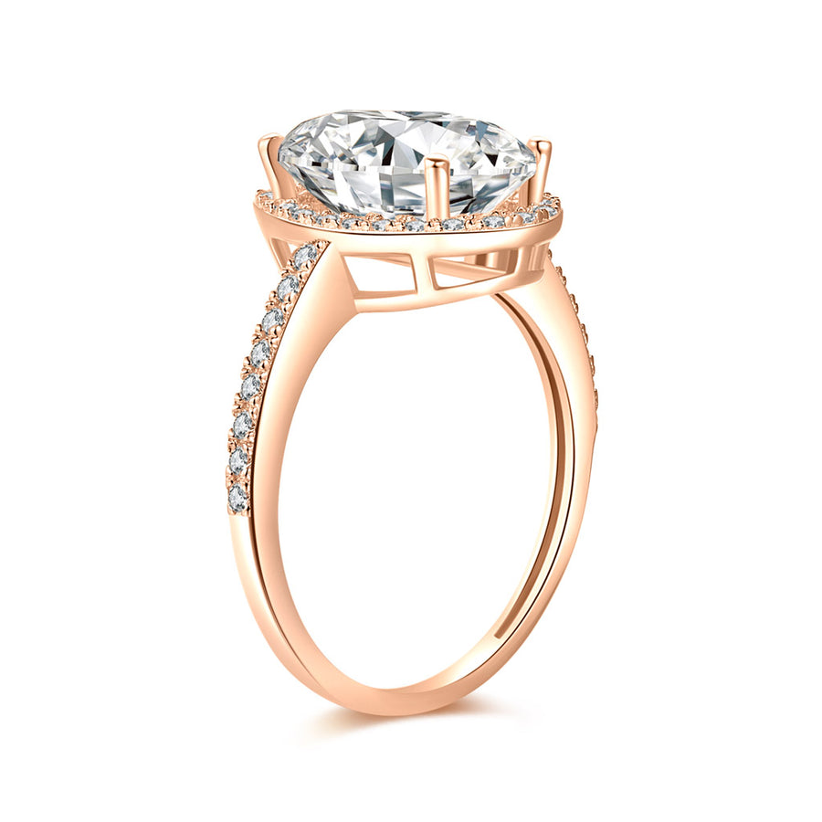 Sparkling Moissanite diamond Ring in 14K White Gold