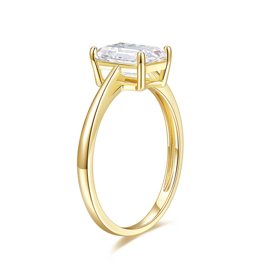 14k White Gold Princess Cut Solitaire Diamond Engagement Ring Clarity Enhanced 4-prong Engagement Ring for Women