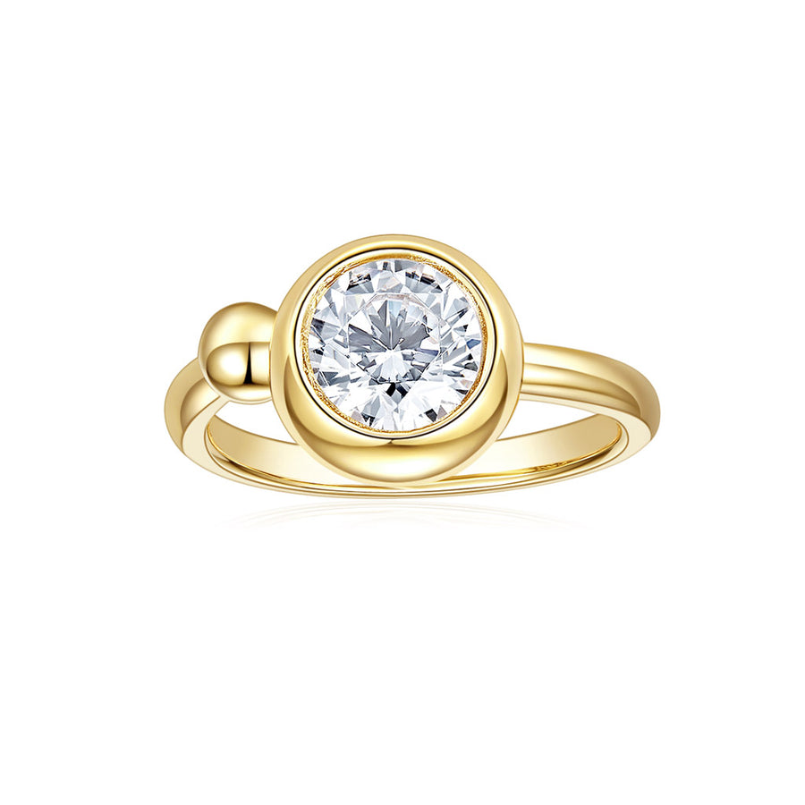14K White Gold Moissanite Solitaire Diamond Ring for Women Engagement and Wedding