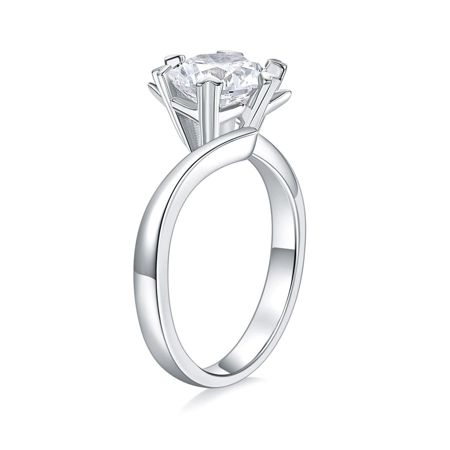 1.00 CT Classic Round Moissanite Bezel Set Engagement Ring Solid 14k Yellow Gold