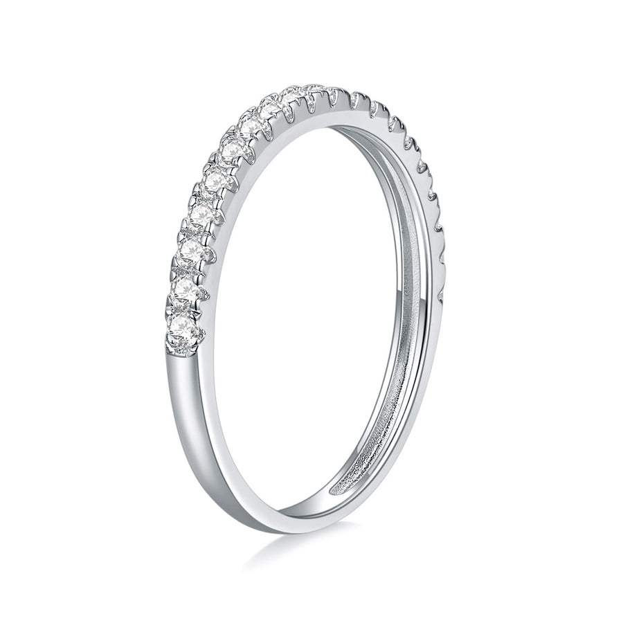 Forever 20 Stone Round Moissanite Engagement Ring Solid 14k White Gold