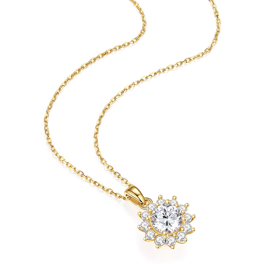 18 Inch 14K White Gold Chain Set Round 4 Prong Forever Classic Faint Color 0.80 ct (DEW) 6mm Created Moissanite