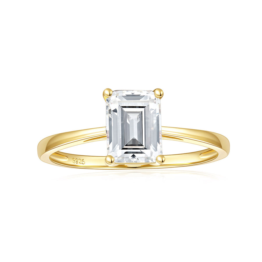 14k White Gold Princess Cut Solitaire Diamond Engagement Ring Clarity Enhanced 4-prong Engagement Ring for Women