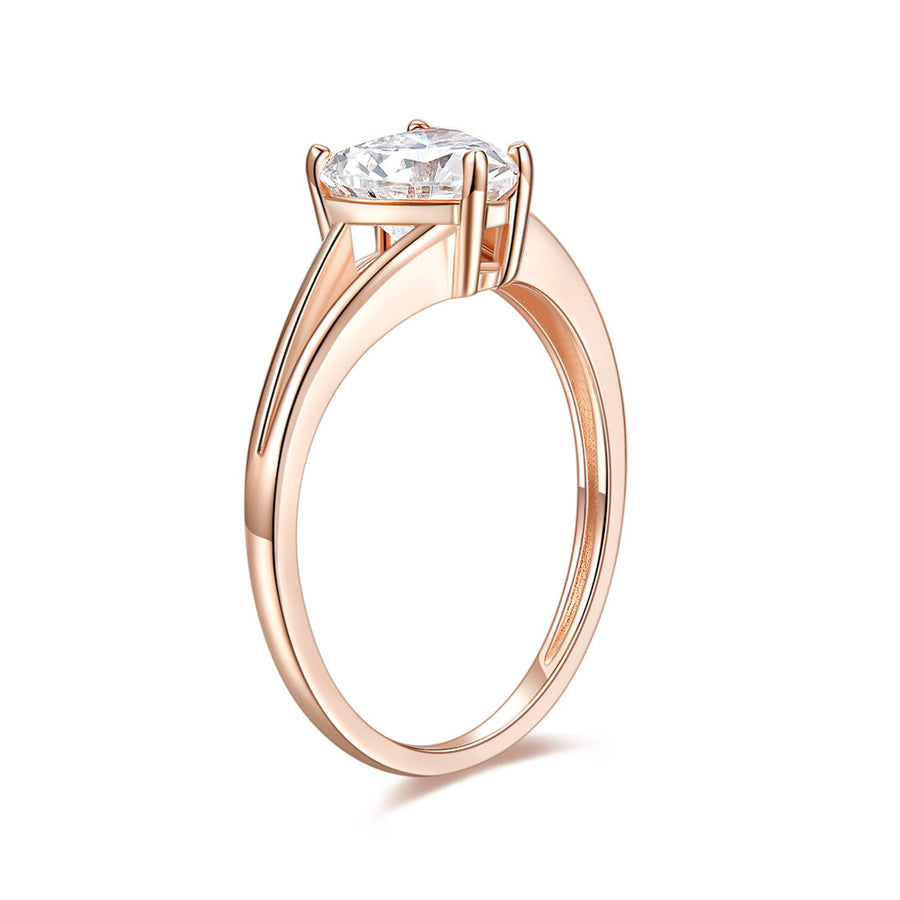 18K White Gold 2 in 1 Heart Shape Engagement Ring  1.2 Carat Forever One Moissanite Center