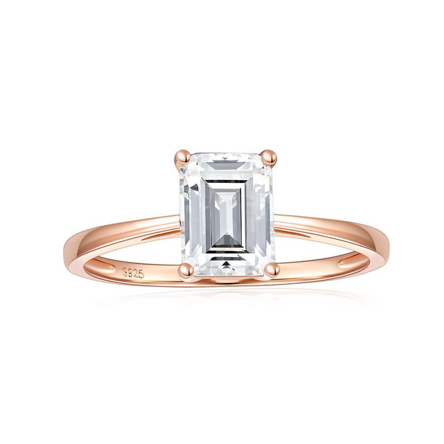 14k White Gold Princess Cut Solitaire Diamond Engagement Ring Clarity Enhanced 4-prong Engagement Ring for Women