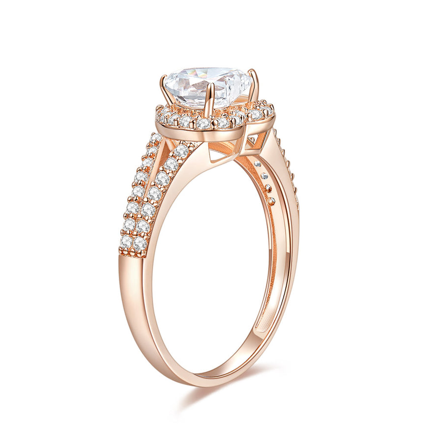 Colorless DEF 8*8MM-2ct VVS1 Four Prong Wishbone Solitaire Engagement Ring