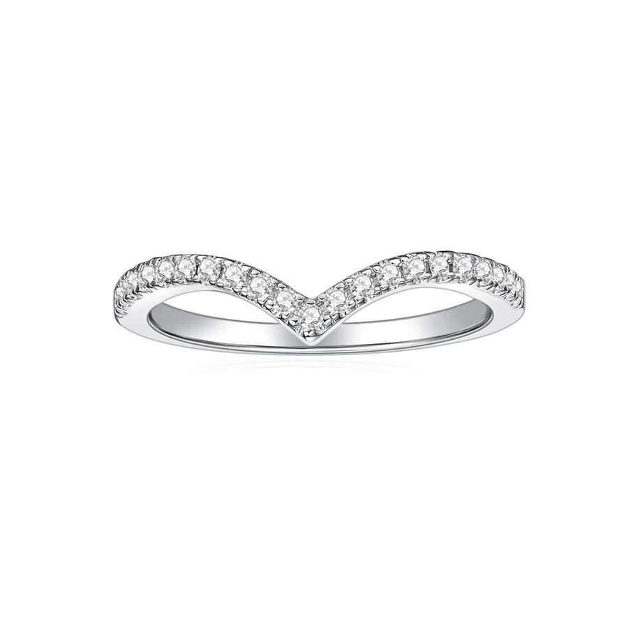 Near-Colorless (E-F) Moissanite Engagement Ring 1.0mm*21-0.1 CTW 14k White Gold
