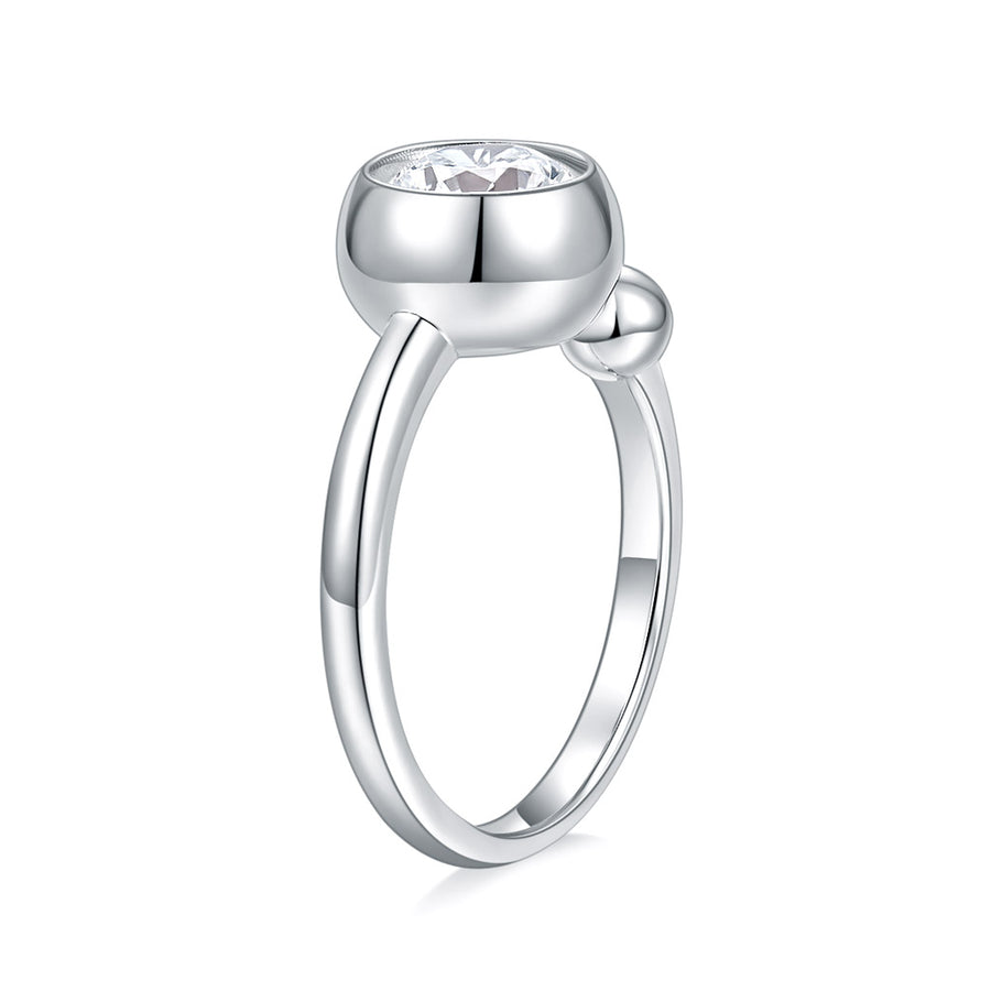 14K White Gold Moissanite Solitaire Diamond Ring for Women Engagement and Wedding