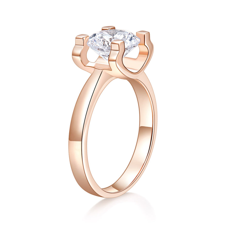 Moissanite Engagement Ring Classic 1 CTW 14k Rose Gold