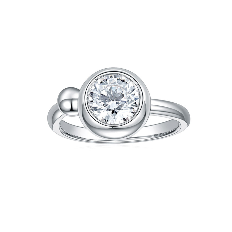 14K White Gold Moissanite Solitaire Diamond Ring for Women Engagement and Wedding