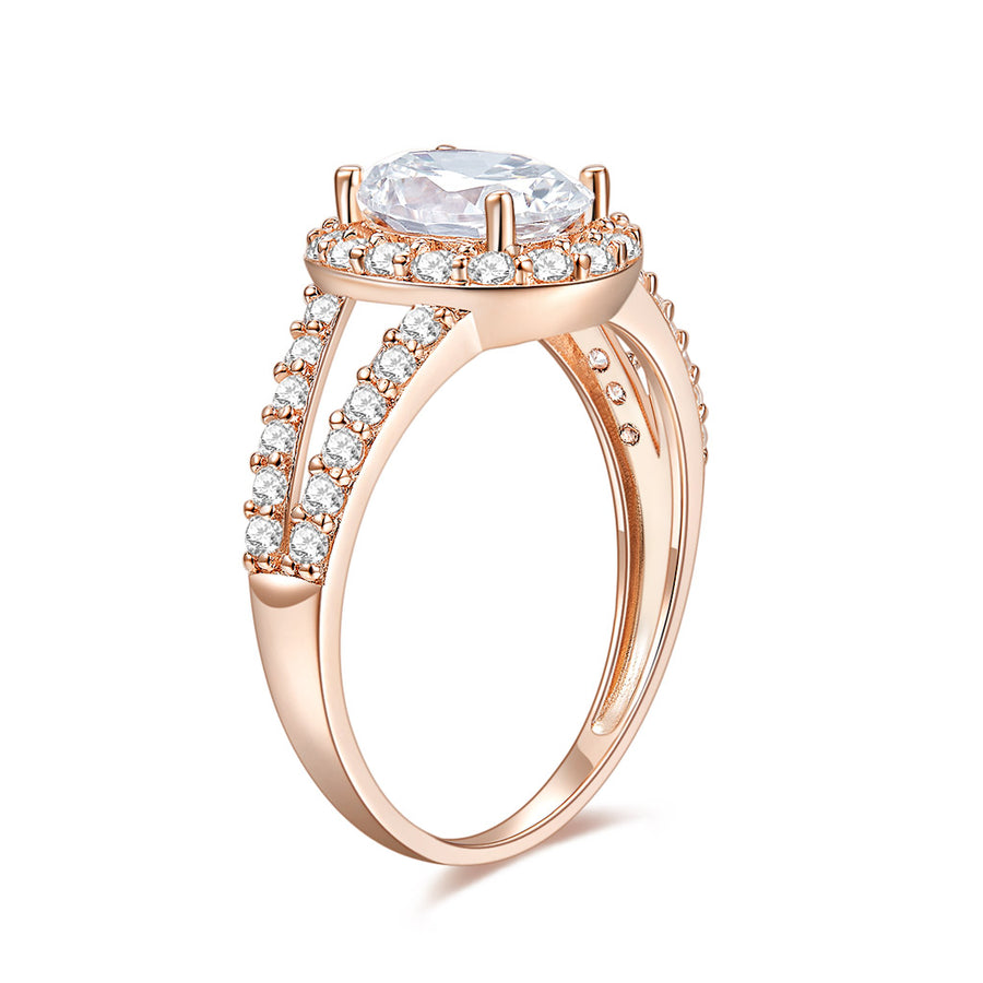 Moissanite Engagement Ring Round Sun 2 in 1 forever Wedding Ring