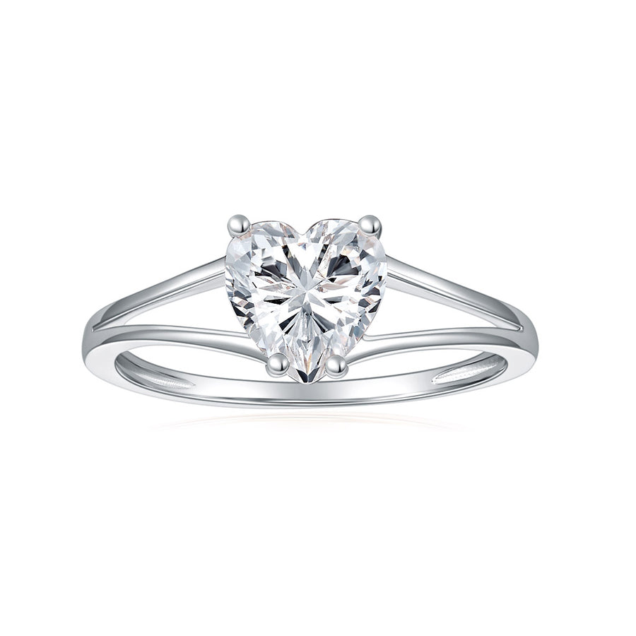14K Yellow Gold and Moissanite Diamond Split Converge Shank Pave Set Diamond Engagement Ring 18K White Gold with a 1.2 Carat Round Cut Moissanite