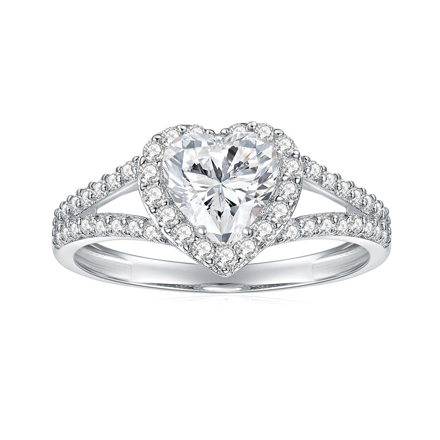 Colorless DEF 8*8MM-2ct VVS1 Four Prong Wishbone Solitaire Engagement Ring
